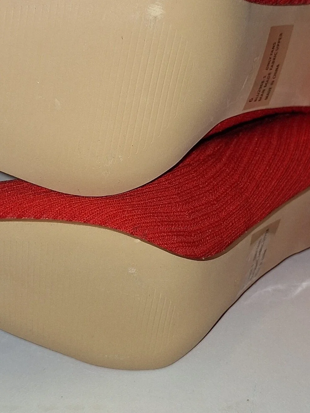 Charlotte Russe Red Ribbed Wedge Sock Booties